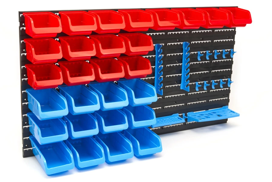 HBM Gereedschapswand Met Opbergrekken En Opbergbakken 43-delig 2 HBM Gereedschapswand Met Opbergrekken En Opbergbakken 43-delig - Afbeelding 2