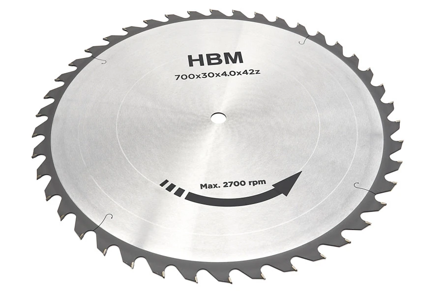 HBM 700 Mm - 42-T Zaagblad Voor HBM Professionele Wipzaag / Brandhoutzaag 5.5 PK - 400 Volt 1 HBM 700 Mm - 42-T Zaagblad Voor HBM Professionele Wipzaag / Brandhoutzaag 5.5 PK - 400 Volt