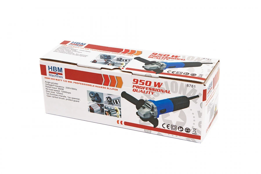 HBM 950 Watt 125 Mm Professionele Haakse Slijper 5 HBM 950 Watt 125 Mm Professionele Haakse Slijper - Afbeelding 5