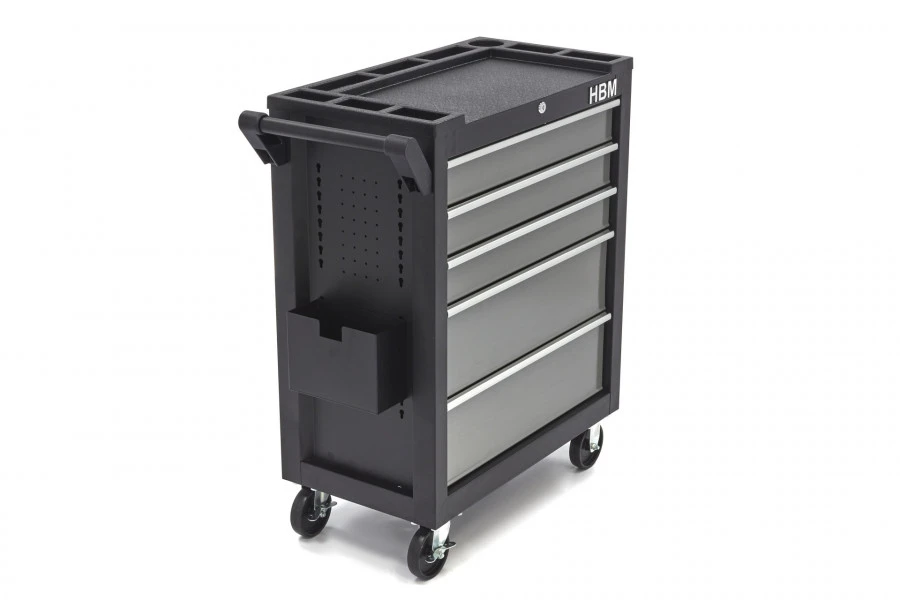 HBM Verrijdbare Gereedschapswagen Met 5 Laden - 80cm - Zwart 11 HBM Verrijdbare Gereedschapswagen Met 5 Laden - 80cm - Zwart - Afbeelding 11