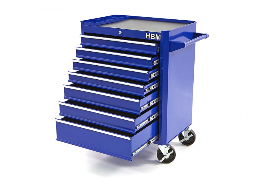 HBM Gereedschapswagen 7 Laden 66 Cm, Blauw 1 HBM Gereedschapswagen 7 Laden 66 Cm, Blauw