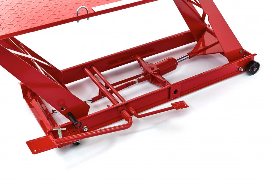 HBM 300 Motorheftafel Hydraulisch Met Luxe Voorwielklem - Rood 7 HBM 300 Motorheftafel Hydraulisch Met Luxe Voorwielklem - Rood - Afbeelding 7