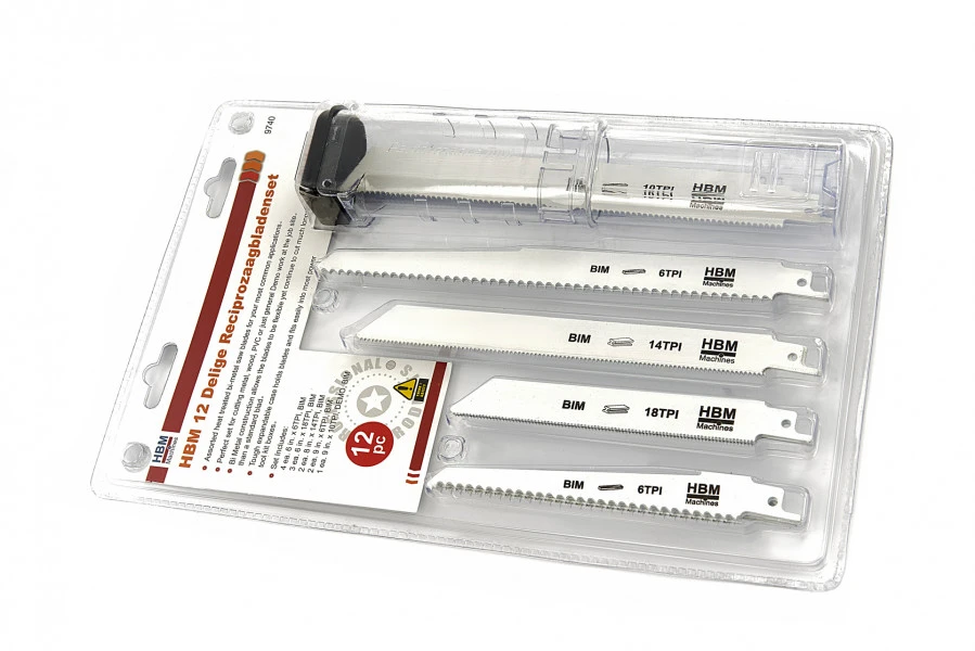 HBM 12 Delige Bi-Metaal Reciprozaagbladenset 1 HBM 12 Delige Bi-Metaal Reciprozaagbladenset