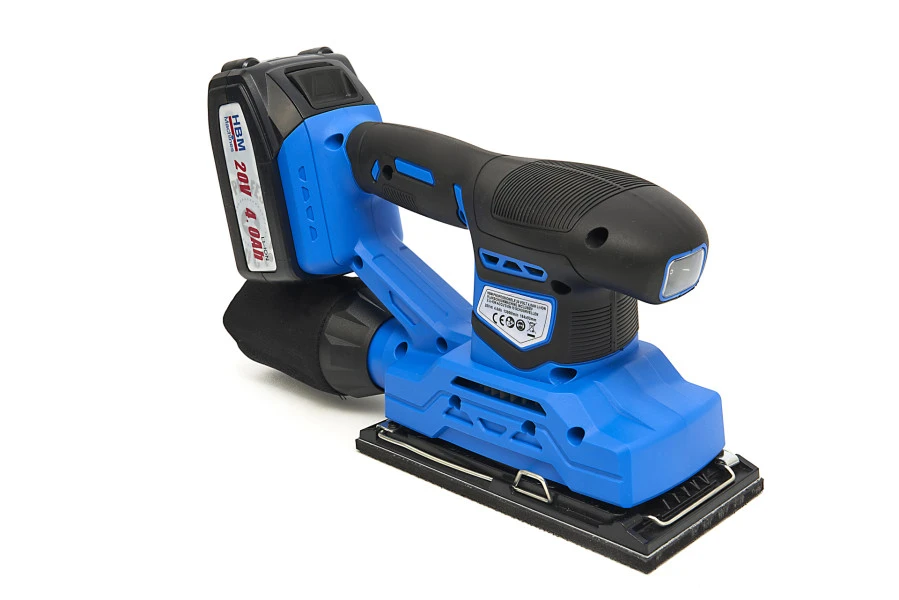 HBM Professionele 20 Volt 4,0AH Lion Vlakschuurmachine Inclusief 2 Lion Accu's En 15 Schuurvellen 3 HBM Professionele 20 Volt 4,0AH Lion Vlakschuurmachine Inclusief 2 Lion Accu's En 15 Schuurvellen - Afbeelding 3