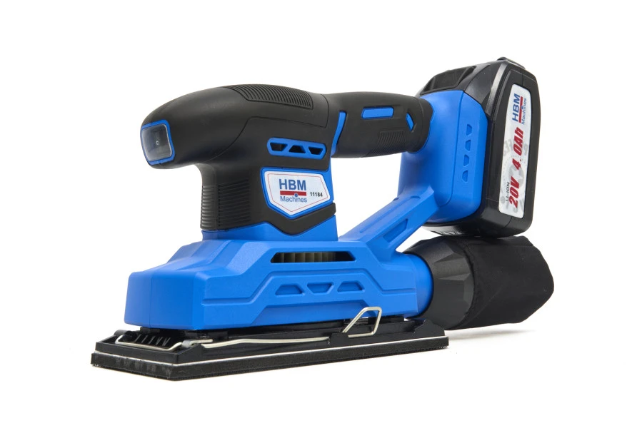 HBM Professionele 20 Volt 4,0AH Lion Vlakschuurmachine Inclusief 2 Lion Accu's En 15 Schuurvellen 4 HBM Professionele 20 Volt 4,0AH Lion Vlakschuurmachine Inclusief 2 Lion Accu's En 15 Schuurvellen - Afbeelding 4
