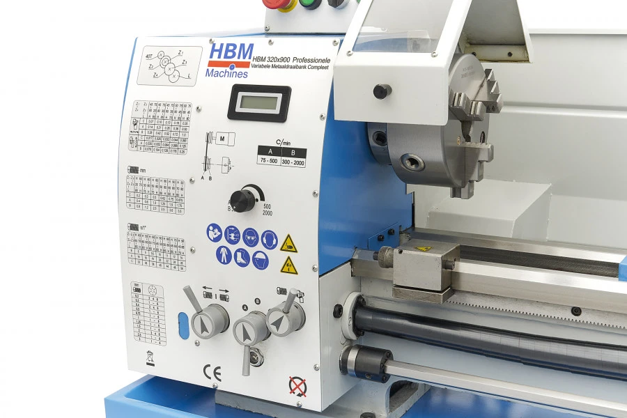 HBM 320 X 900 DRO Professionele Variabele Metaaldraaibank Compleet Met LCD Display 5 HBM 320 X 900 DRO Professionele Variabele Metaaldraaibank Compleet Met LCD Display - Afbeelding 5