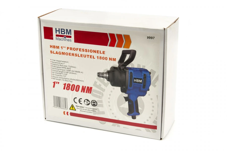 HBM 1'' Professionele Slagmoersleutel 1800 NM 8 HBM 1'' Professionele Slagmoersleutel 1800 NM - Afbeelding 8