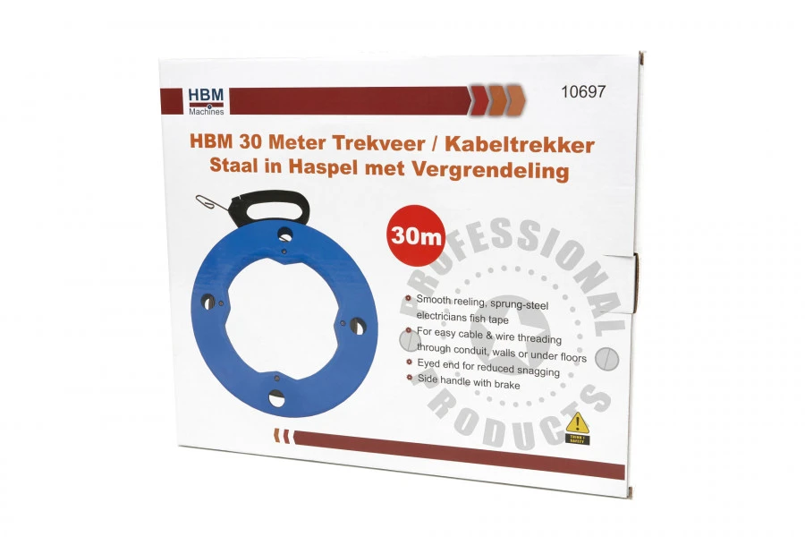 HBM 30 Meter Trekveer / Kabeltrekker Staal In Haspel Met Vergrendeling 4 HBM 30 Meter Trekveer / Kabeltrekker Staal In Haspel Met Vergrendeling - Afbeelding 4