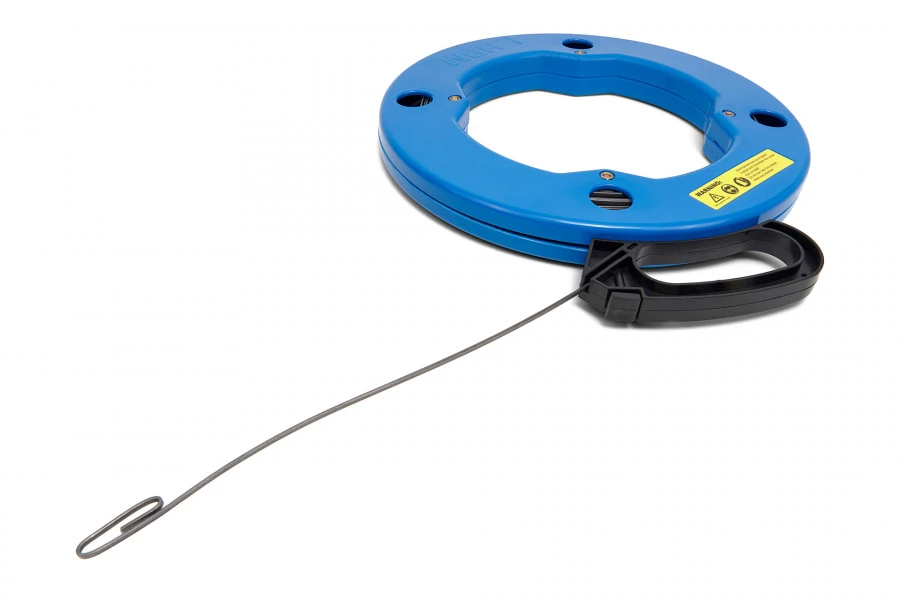 HBM 30 Meter Trekveer / Kabeltrekker Staal In Haspel Met Vergrendeling 1 HBM 30 Meter Trekveer / Kabeltrekker Staal In Haspel Met Vergrendeling