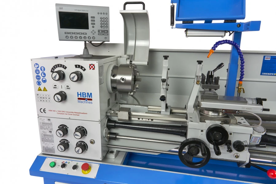 HBM 360 X 1000 Industriële Metaaldraaibank Compleet Met Grote Doorlaat Met 3 Assig LCD Digitaal Uitleessysteem - 400 Volt 5 HBM 360 X 1000 Industriële Metaaldraaibank Compleet Met Grote Doorlaat Met 3 Assig LCD Digitaal Uitleessysteem - 400 Volt - Afbeelding 5