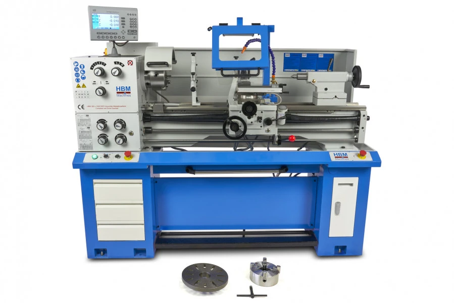 HBM 360 X 1000 Industriële Metaaldraaibank Compleet Met Grote Doorlaat Met 3 Assig LCD Digitaal Uitleessysteem - 400 Volt 2 HBM 360 X 1000 Industriële Metaaldraaibank Compleet Met Grote Doorlaat Met 3 Assig LCD Digitaal Uitleessysteem - 400 Volt - Afbeelding 2