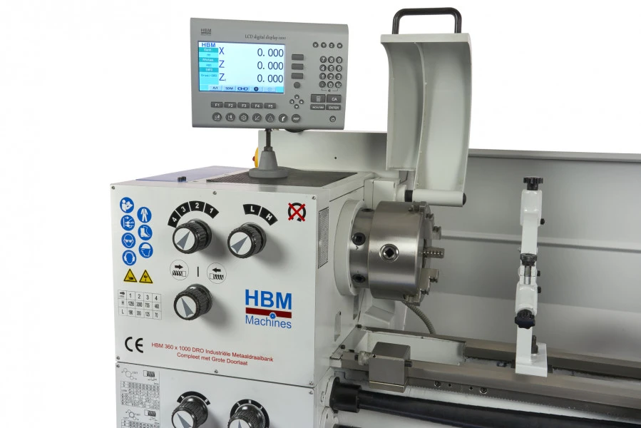 HBM 360 X 1000 Industriële Metaaldraaibank Compleet Met Grote Doorlaat Met 3 Assig LCD Digitaal Uitleessysteem - 400 Volt 9 HBM 360 X 1000 Industriële Metaaldraaibank Compleet Met Grote Doorlaat Met 3 Assig LCD Digitaal Uitleessysteem - 400 Volt - Afbeelding 9