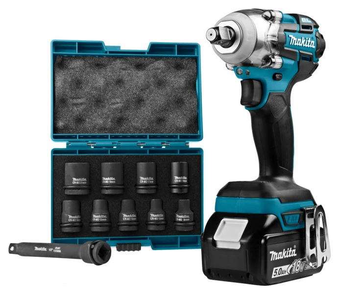 Makita DTW285RTJX Koolborstelloze Slagmoersleutelset, 5,0Ah Accu, 280Nm 2 Makita DTW285RTJX Koolborstelloze Slagmoersleutelset, 5,0Ah Accu, 280Nm - Afbeelding 2